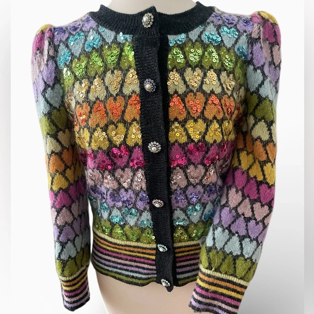 Marc Jacobs Hearts and Sequin Embellished Cardigan - Picture 1 of 14